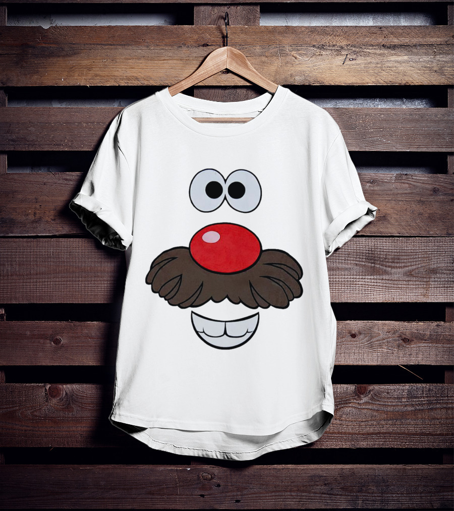 Mr. Potato Head Face Features Cartoon Eyes Nose Mouth T-Shirt