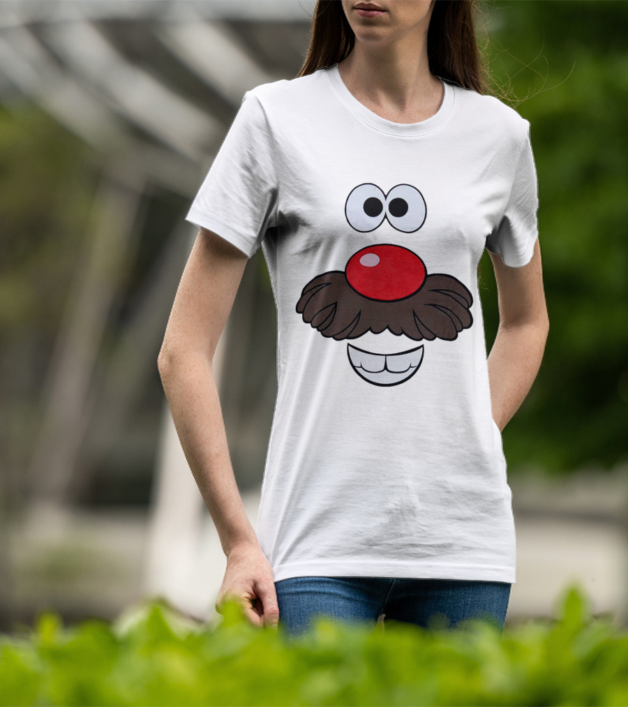 Mr. Potato Head Face Features Cartoon Eyes Nose Mouth T-Shirt