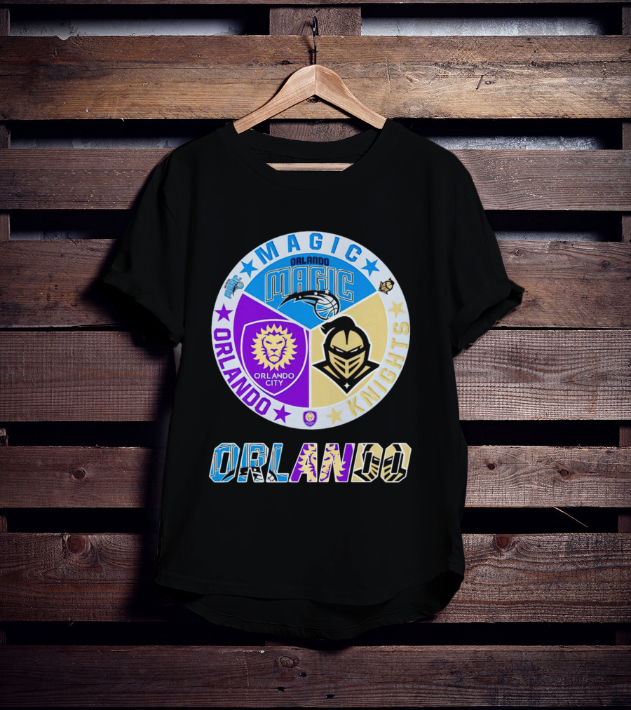 Orlando Magic Orlando City UCF Knights Stars Badge T-Shirt