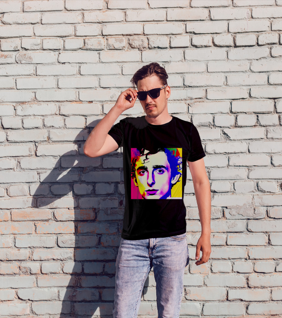 Timothee Chalamet Pop Art Portrait Multicolored Andy Warhol T-Shirt