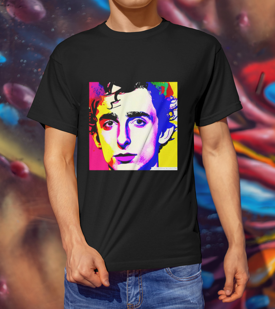 Timothee Chalamet Pop Art Portrait Multicolored Andy Warhol T-Shirt