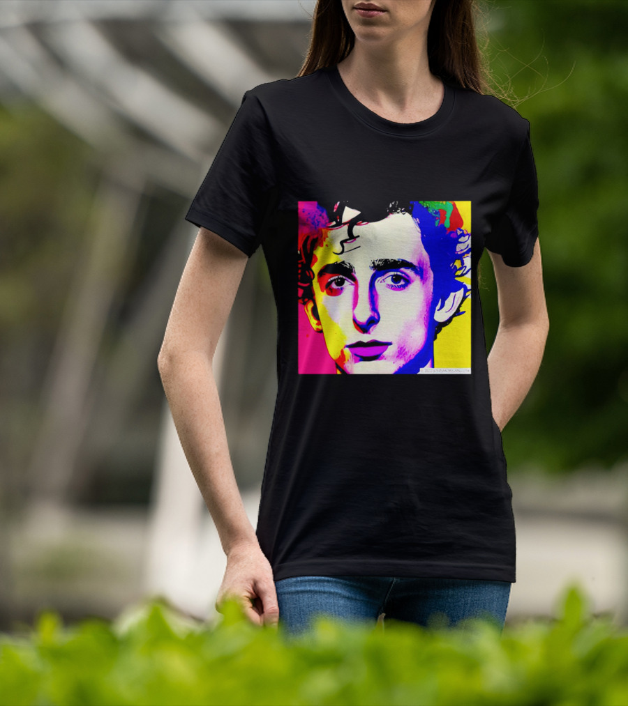 Timothee Chalamet Pop Art Portrait Multicolored Andy Warhol T-Shirt