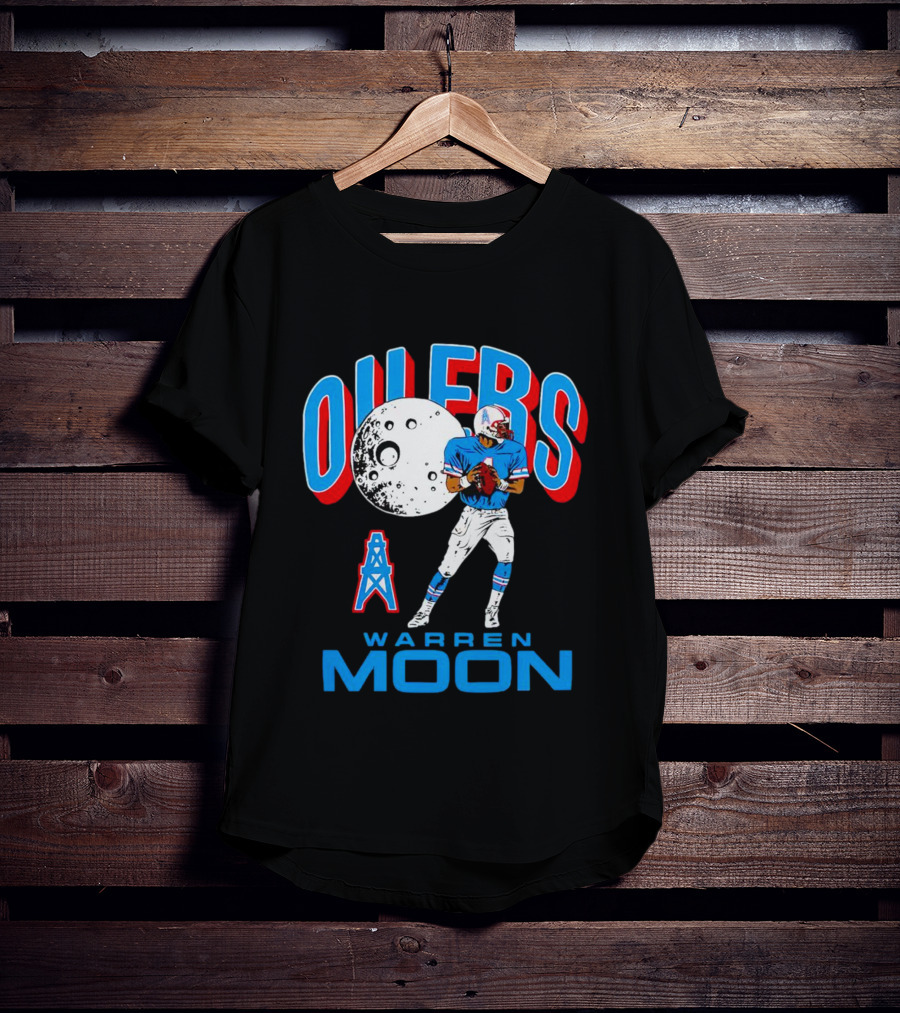 Tennessee Titans Oilers Warren Moon Retro Football Legend T-Shirt