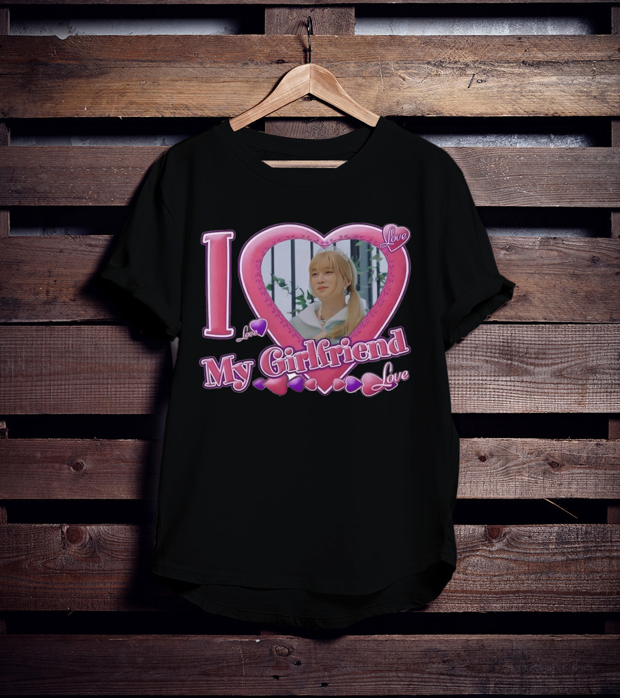 I Love My Girlfriend Love Heart Frame T-Shirt