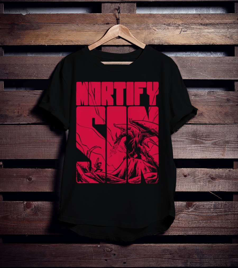 MORTIFY SIN Dark Battle With Fiery Behemoth T-Shirt