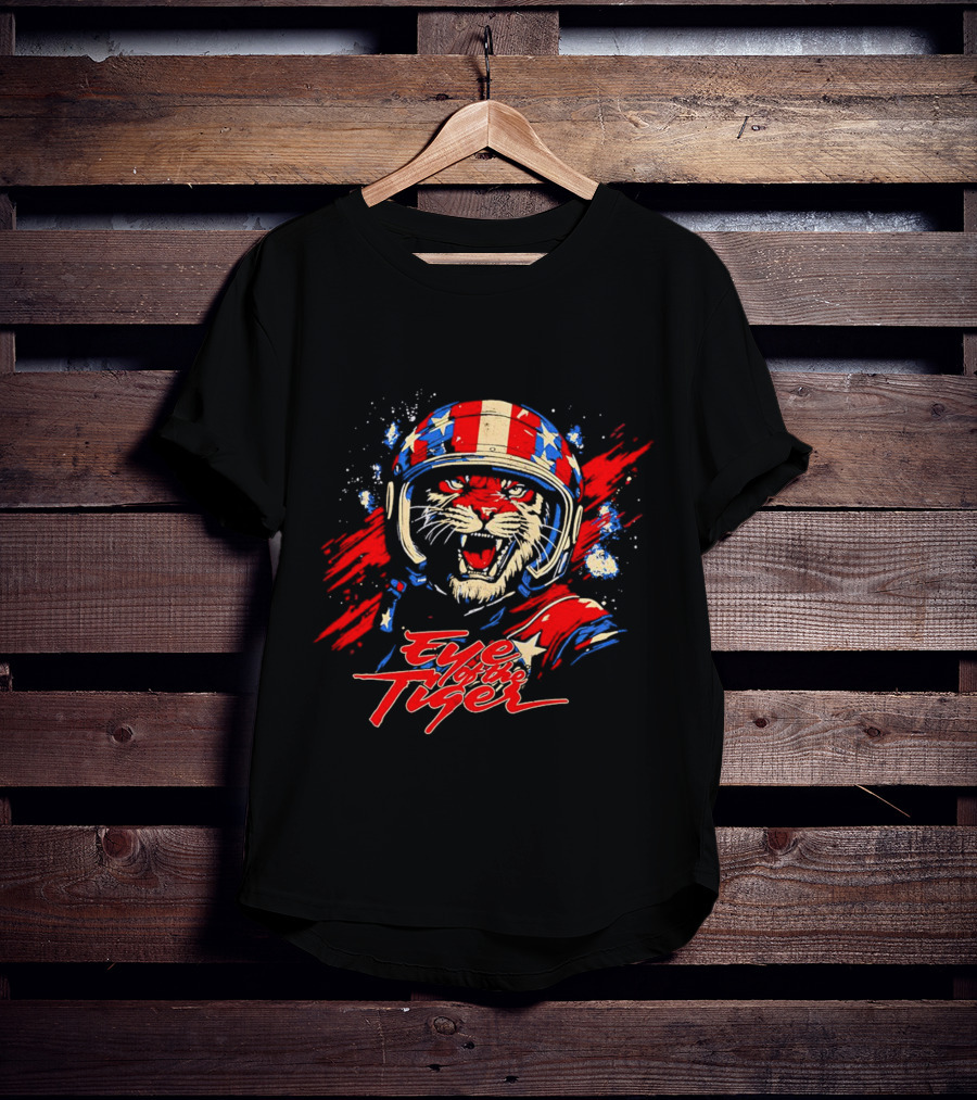 Eye Of The Tiger American Patriotic Helmet T-Shirt