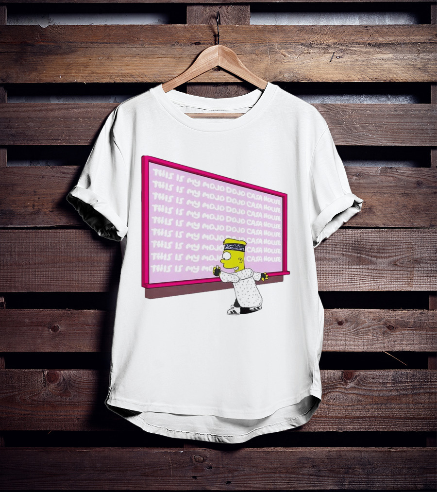 The Simpsons This Is My Mojo Dojo Casa House Bart Simpson Chalkboard Scene T-Shirt