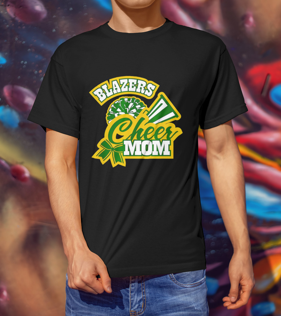 Blazers Cheer Mom Pom Pom And Megaphone Enthusiast T-Shirt