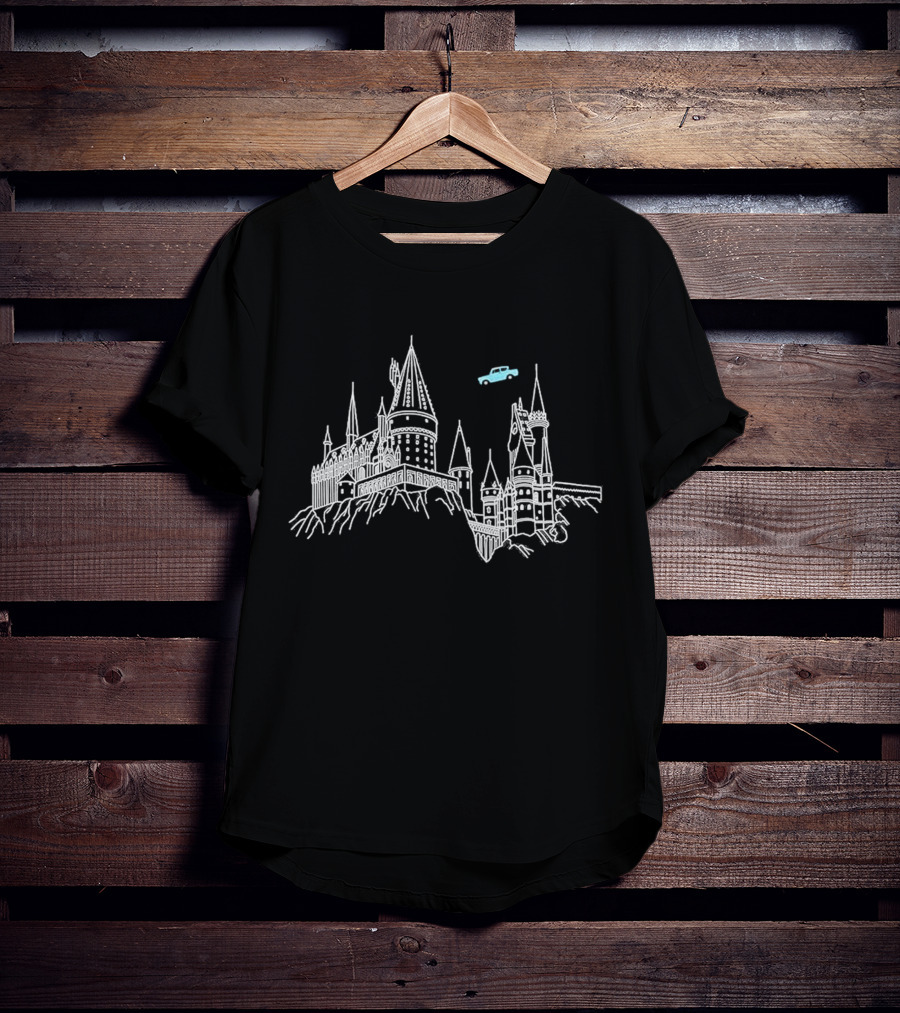 Olanpei Magical Castle Enchanted Journey With Flying Car T-Shirt