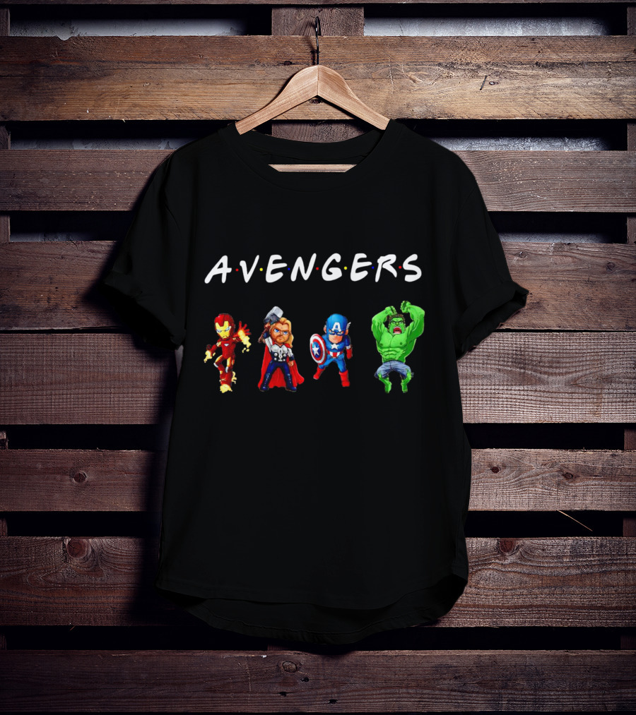 Avengers Iron Man Thor Captain America Hulk Chibi Characters T-Shirt