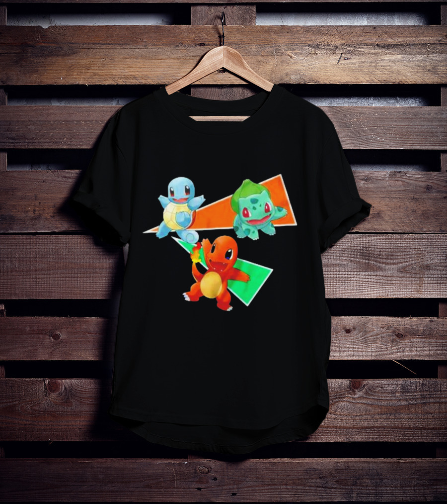 Charmander Bulbasaur Squirtle Pokemon Starter Trio T-Shirt