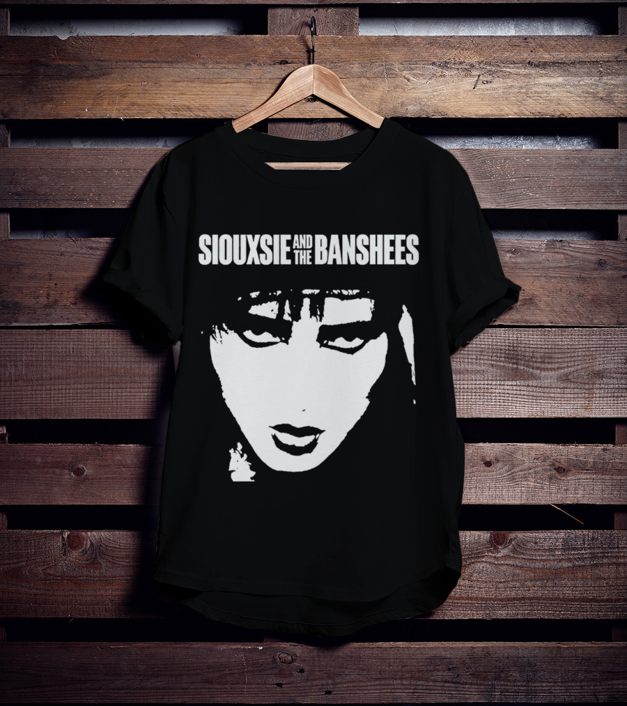 Siouxsie And The Banshees Bold Black And White Stylized Face T-Shirt