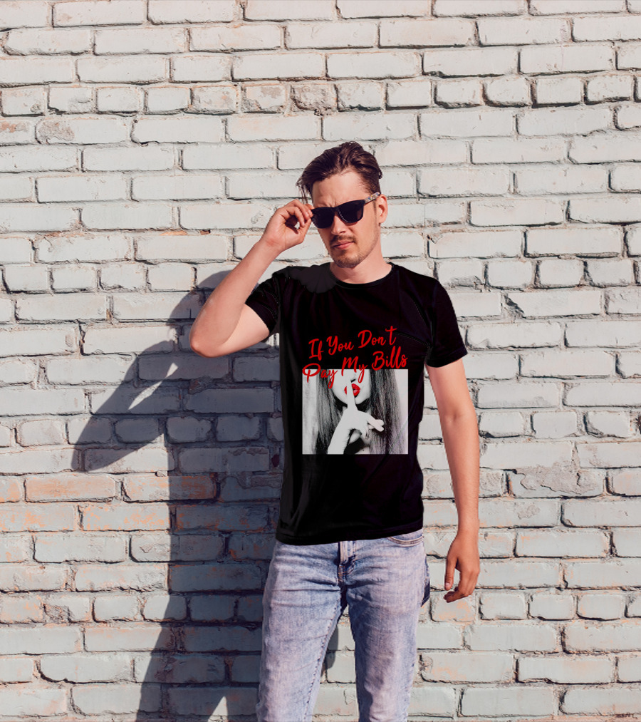 If You Don’t Pay My Bills Finger Shushing Red Lips Woman T-Shirt