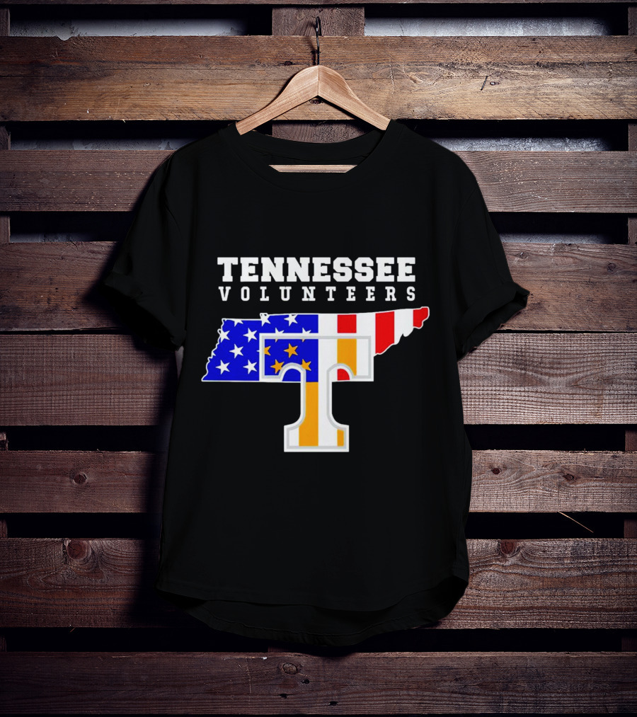 Tennessee Volunteers American Flag Map T T-Shirt