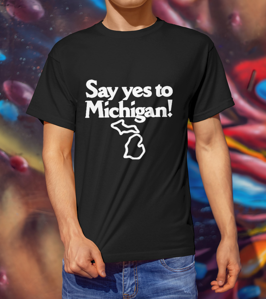 Jack White Say Yes To Michigan Outline T-Shirt