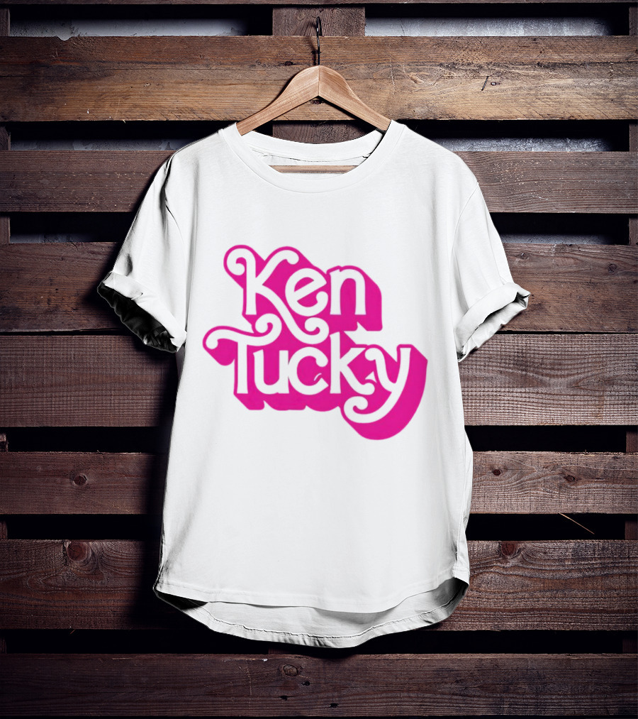 Ken Tucky Ken-Ergy Barbie Retro Bold Pink Letters T-Shirt