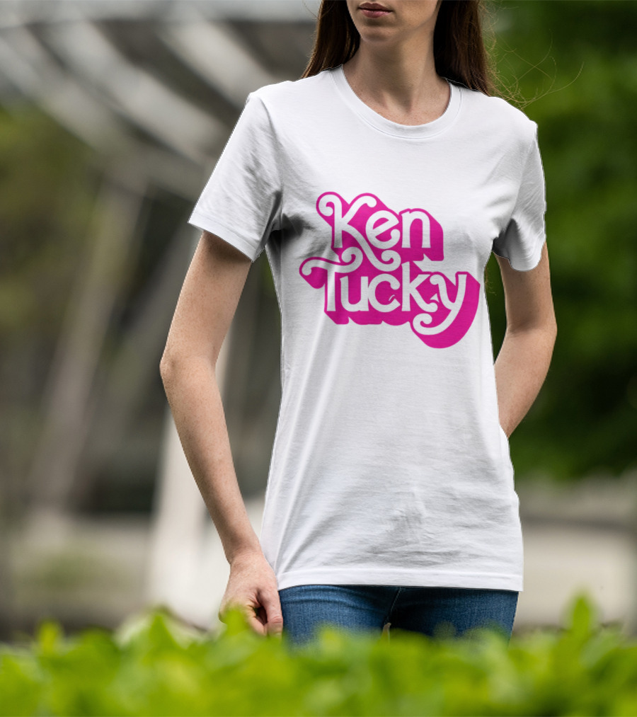 Ken Tucky Ken-Ergy Barbie Retro Bold Pink Letters T-Shirt