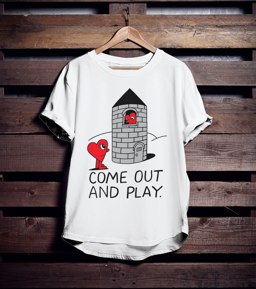Come Out And Play Heart Characters By Tower T-Shirt