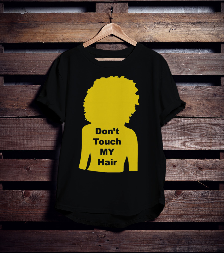 Don’t Touch My Hair Yellow Silhouette Afro Outline T-Shirt