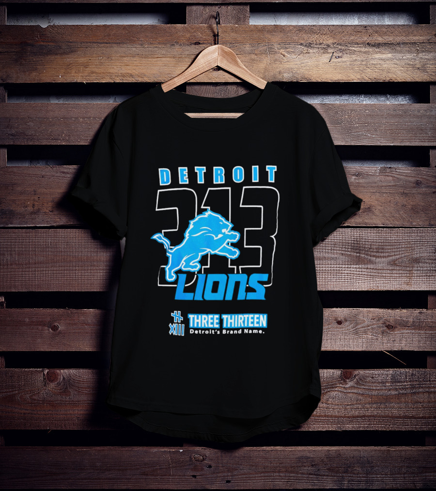 Detroit 313 Detroit Lions Three Thirteen XIII Brand Name T-Shirt