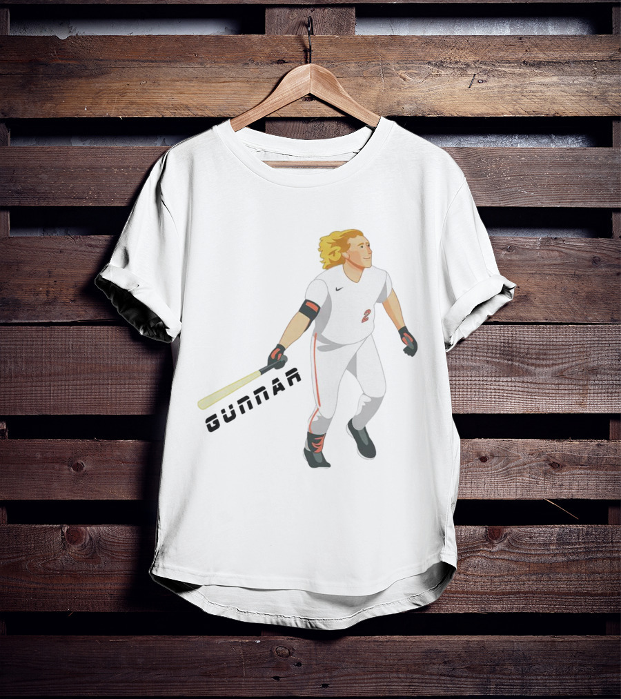 Gunnar Henderson Baltimore Orioles Cartoon Baseball Player T-Shirt