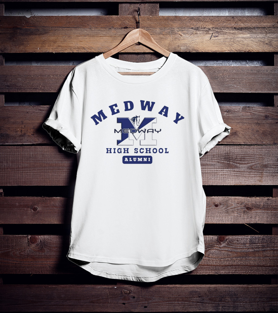 Medway High School Alumni Navy Blue Horse T-Shirt