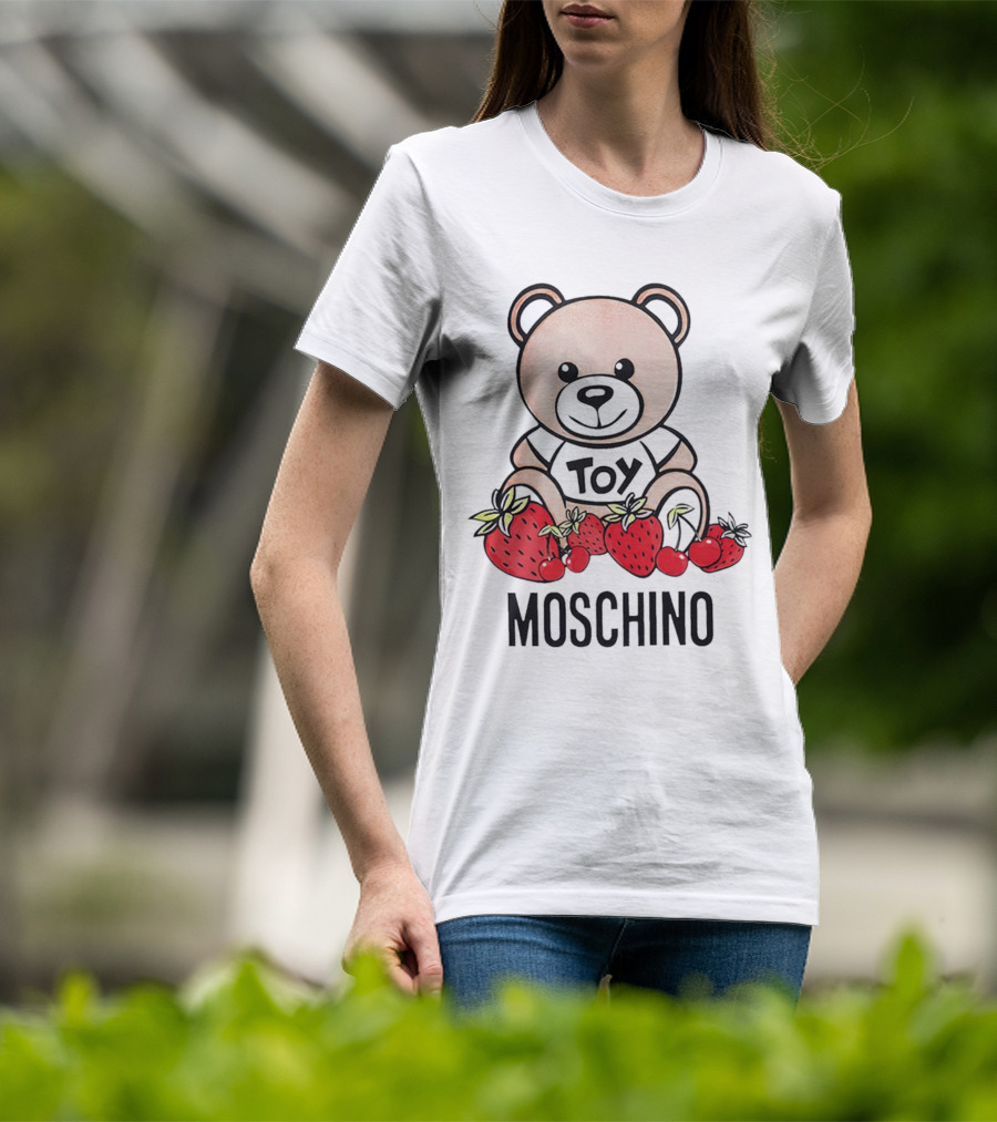MOSCHINO Toy Bear With Strawberries T-Shirt