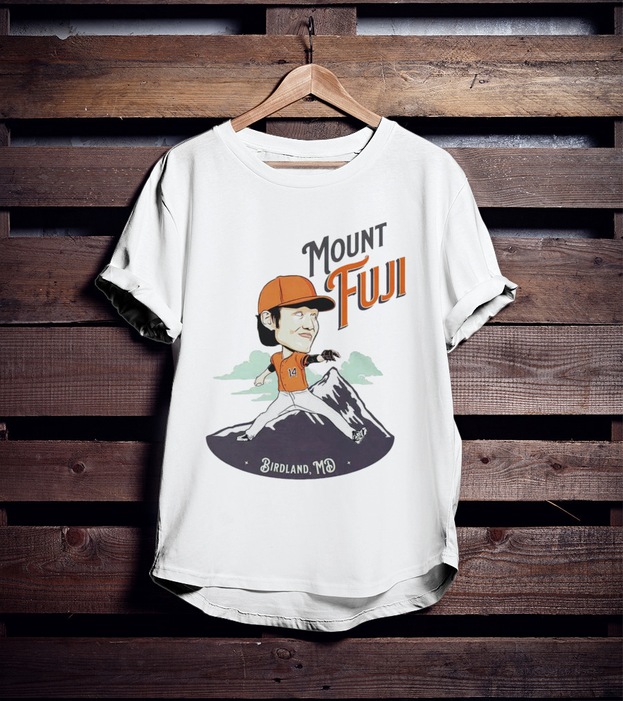 Mount Fuji Birdland MD Baseball Cartoon Character T-Shirt