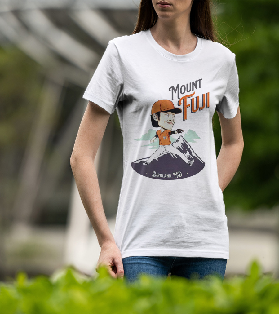 Mount Fuji Birdland MD Baseball Cartoon Character T-Shirt