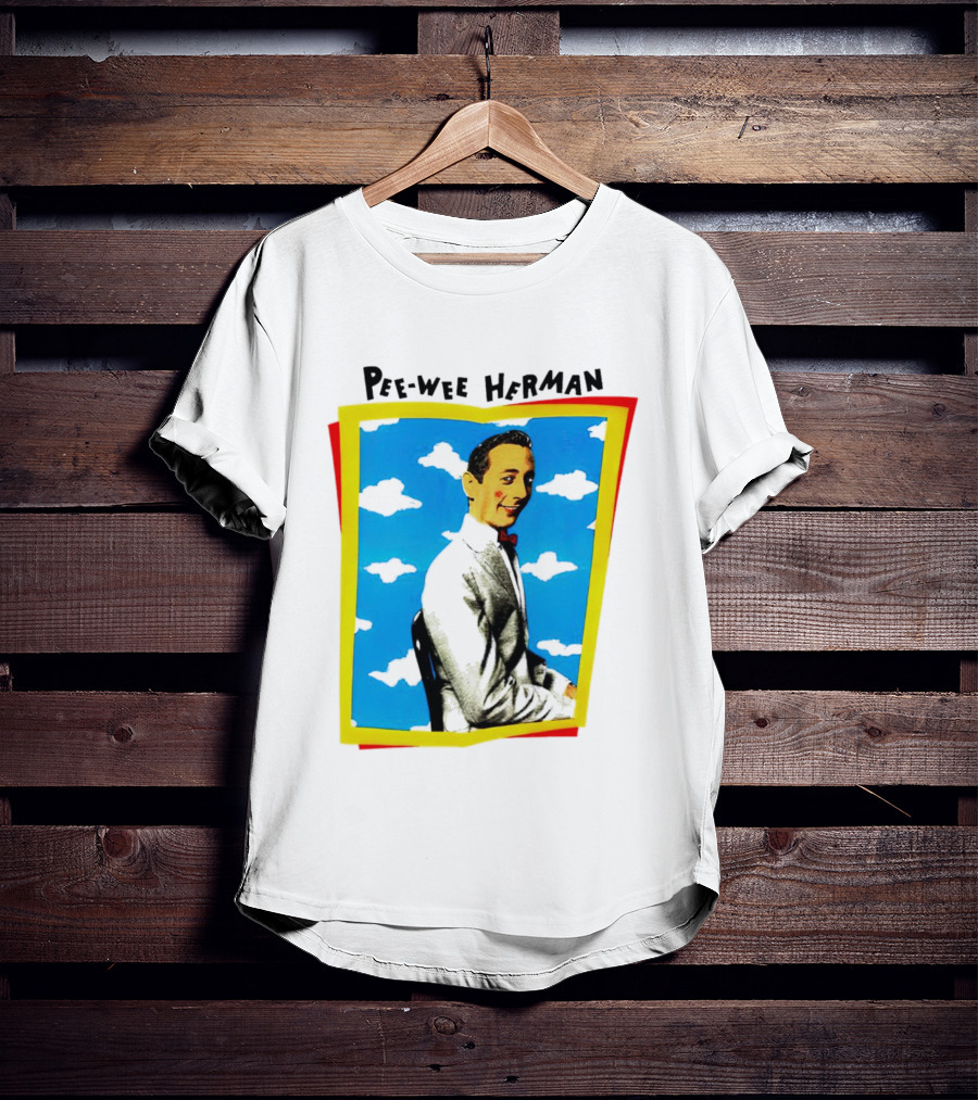 Pee-Wee Herman Paul Reubens Retro Pop Art Style Bright Blue Background T-Shirt