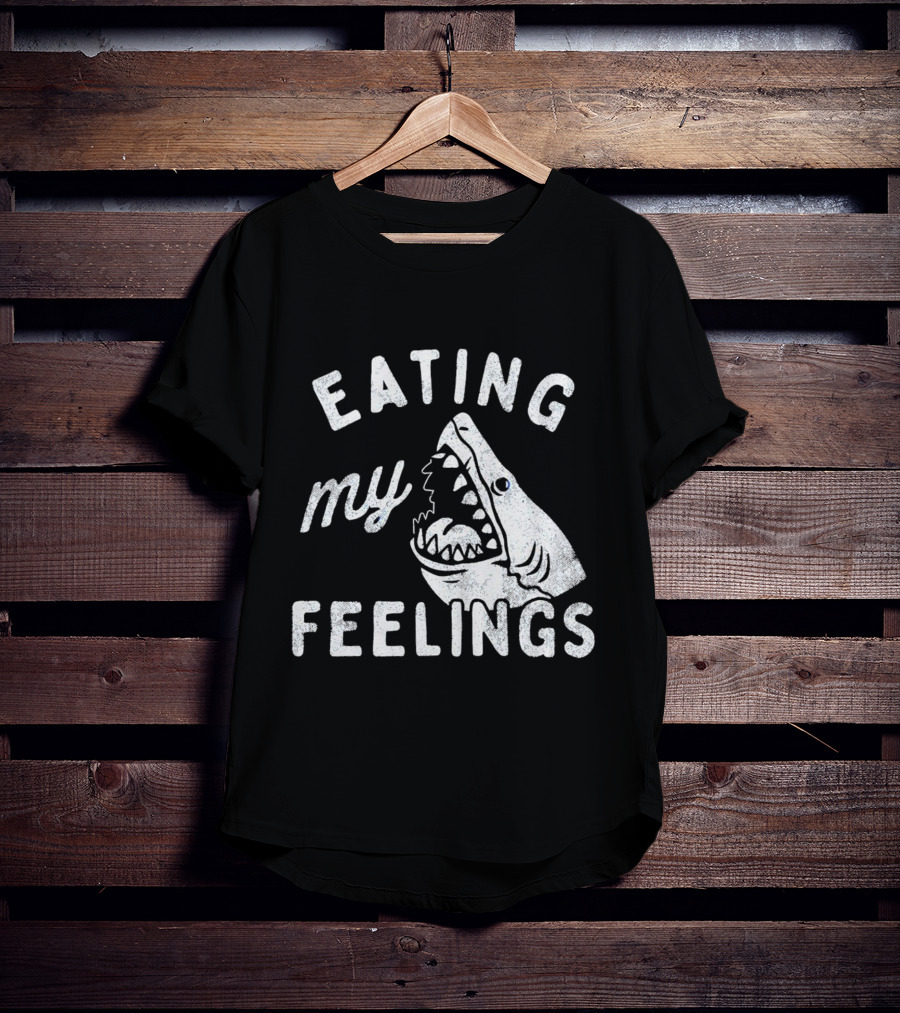 Shark Eating My Feelings With Open Mouth And Blue Eye T-Shirt