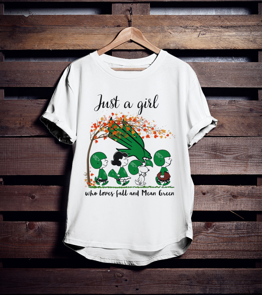 Just A Girl Who Loves Fall And Mean Green Peanuts Cartoon Football Halloween T-Shirt
