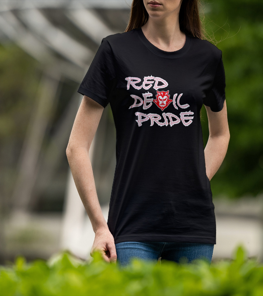 Red Devil Pride Iconic Symbol And Text T-Shirt