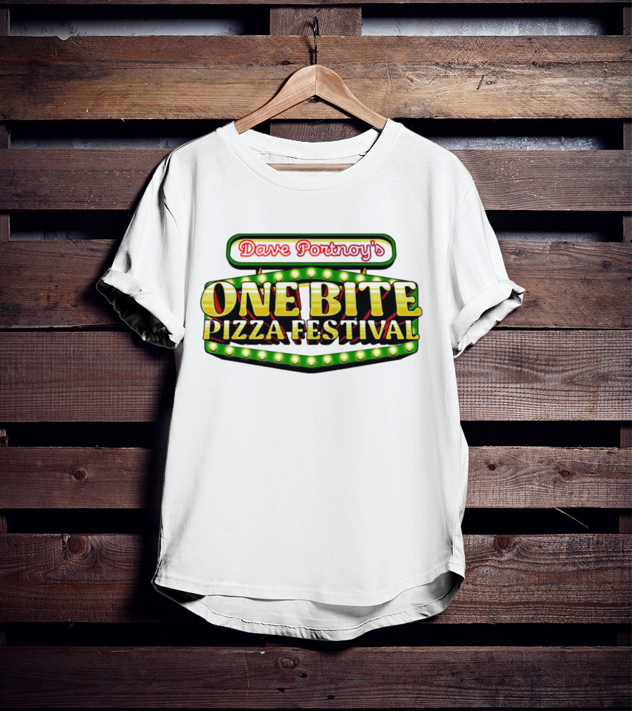 Dave Portnoy's One Bite Pizza Festival Neon Sign Aesthetic T-Shirt
