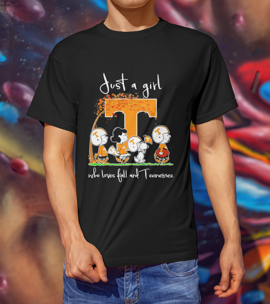 Just A Girl Who Loves Fall And Tennessee Volunteers Peanuts T-Shirt
