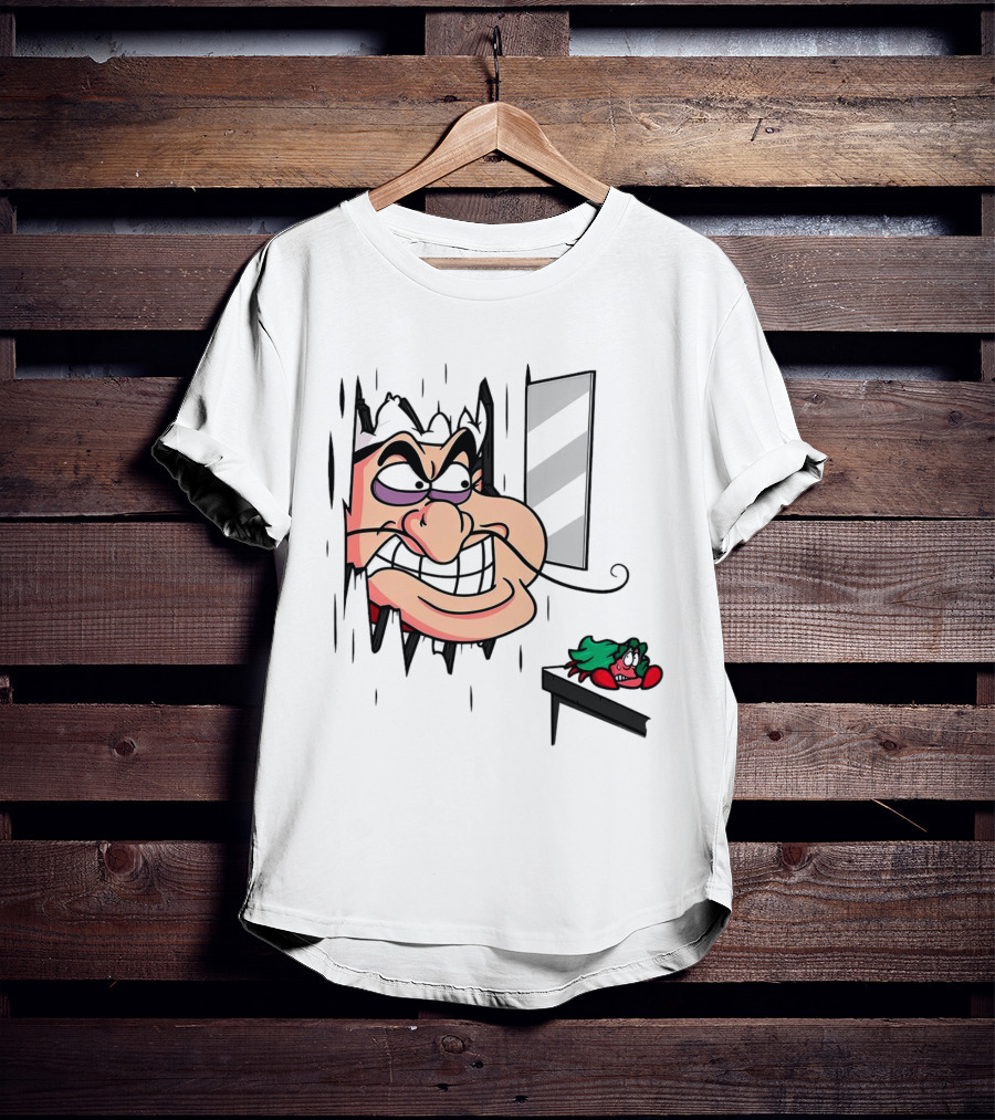 Chef Louis The Little Mermaid Cartoon Illustration With Louis Peeking Through Doorway T-Shirt