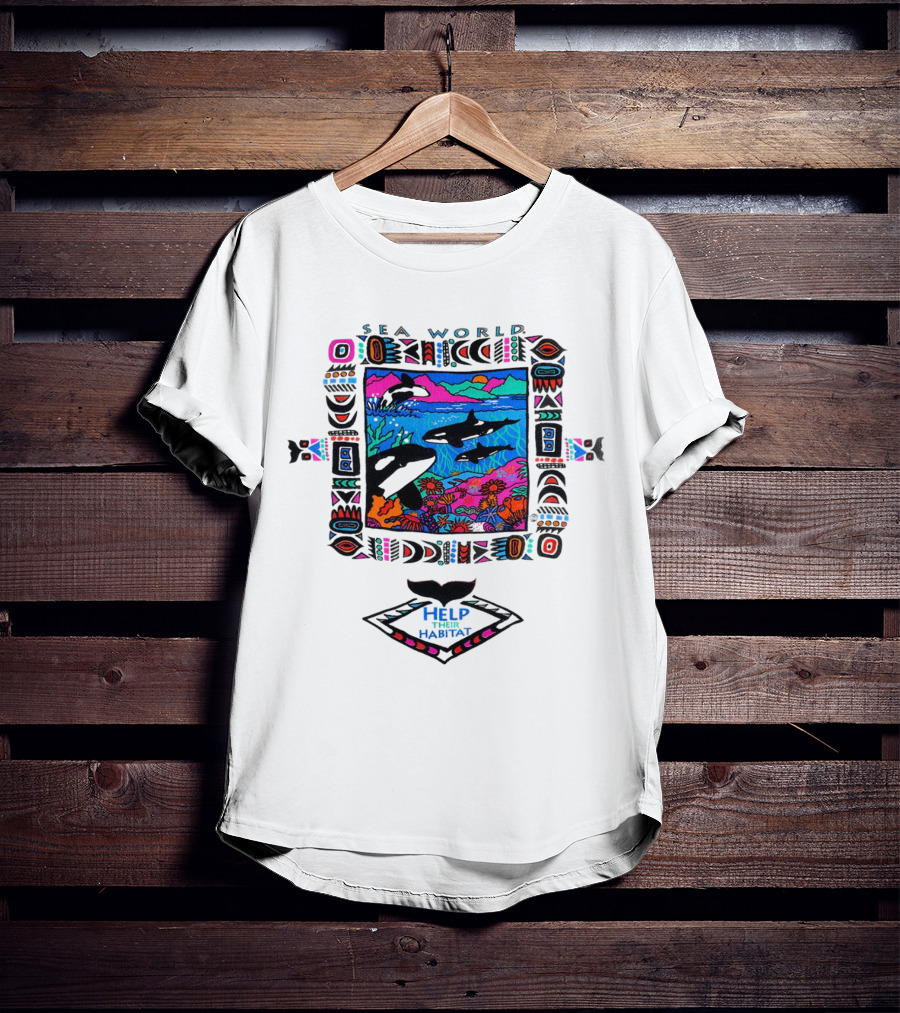 Sea World Bright Neon Orcas Help Their Habitat T-Shirt