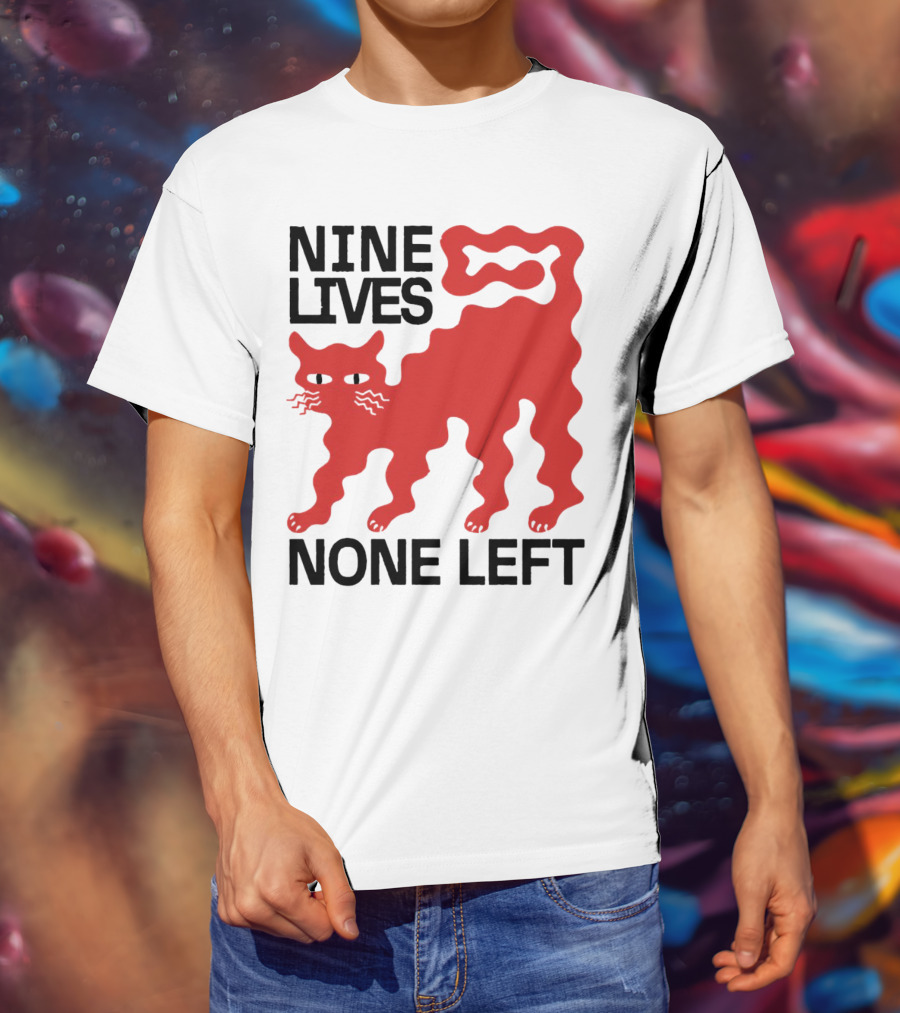 Nine Lives None Left Red Cat T-Shirt