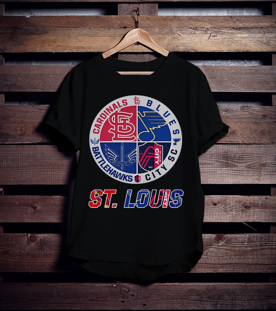 St. Louis Cardinals Blues Battlehawks City SC Sports Circle T-Shirt