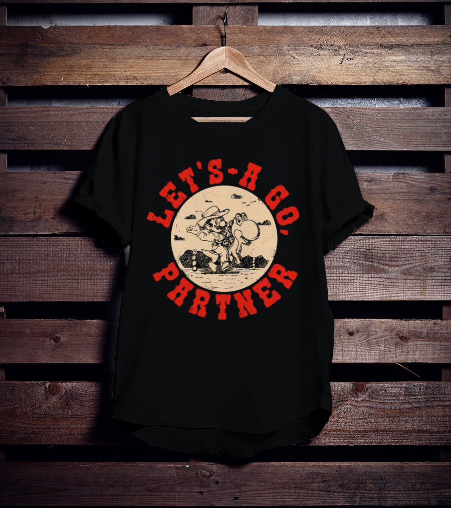 Let's-a Go Partner Mario And Yoshi Western Adventure T-Shirt