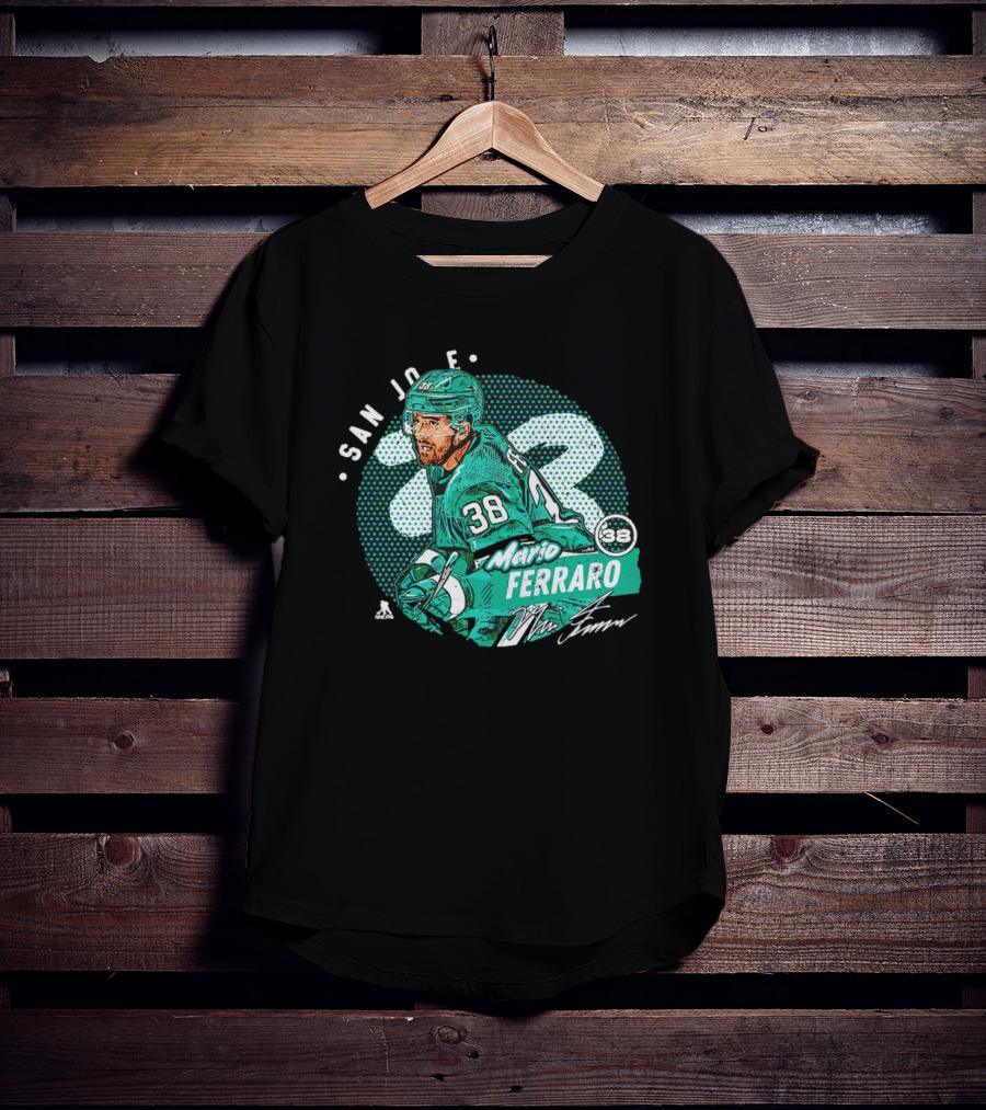 Mario Ferraro San Jose Sharks 38 Signature T-Shirt