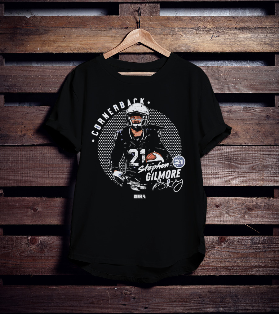 Cornerback Stephon Gilmore 21 NFLPA Dallas Cowboys Signature T-Shirt