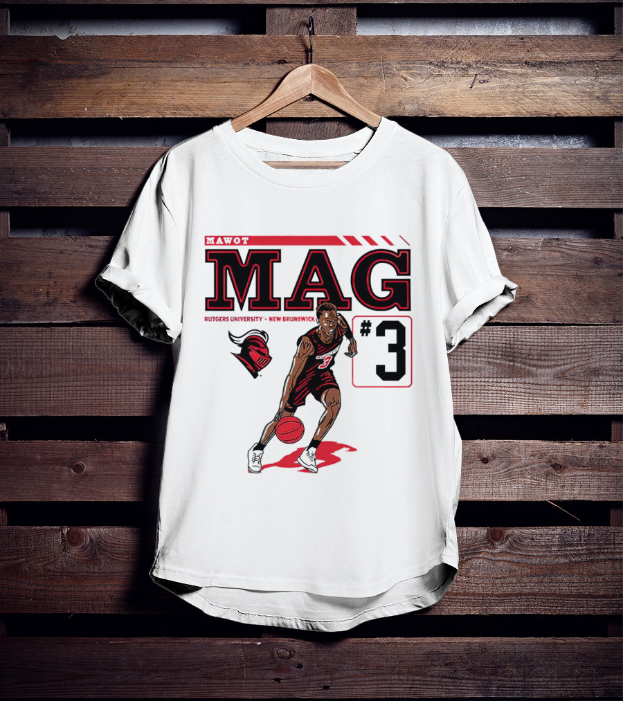 Mawot Mag #3 Rutgers Scarlet Knights Basketball Caricature Rutgers University New Brunswick T-Shirt