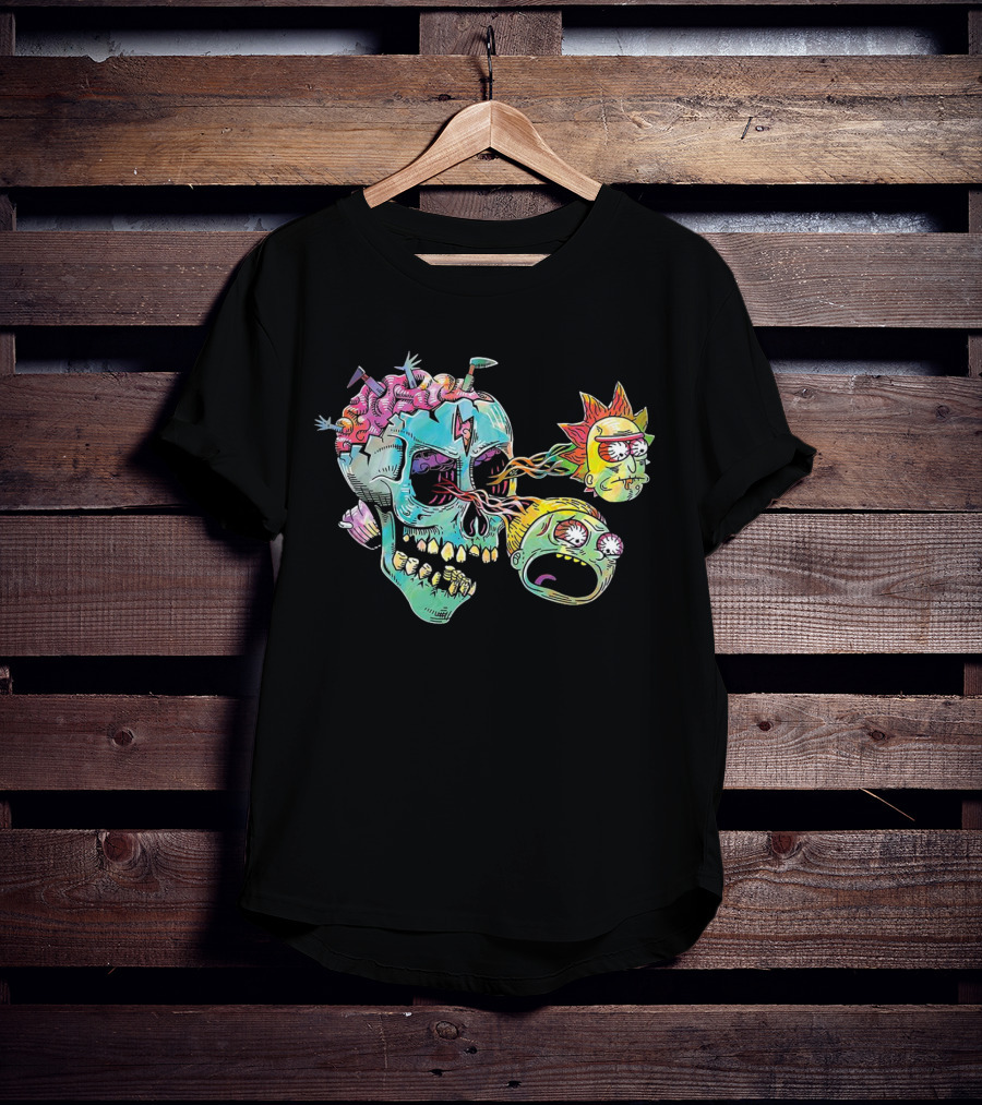 Eyeball Skull Rick And Morty Trippy Surreal Brain Explosion T-Shirt