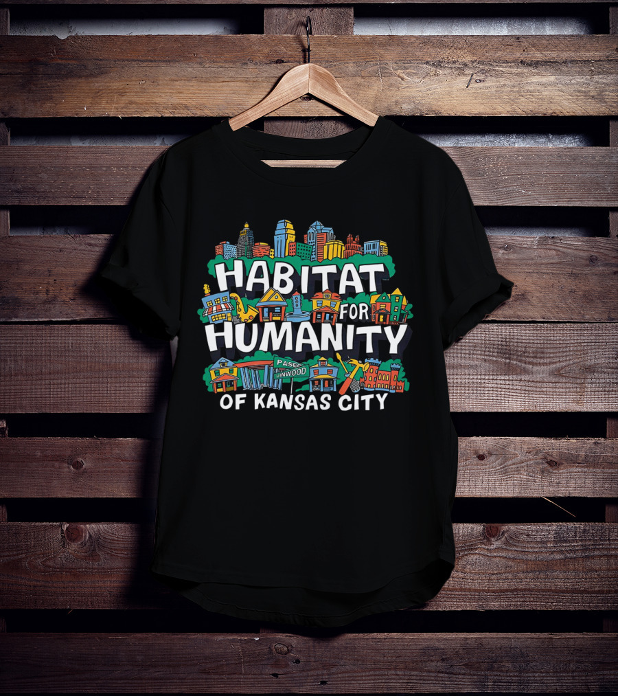 Habitat For Humanity Of Kansas City Neighborhood Paseo Linwood Buildings T-Shirt