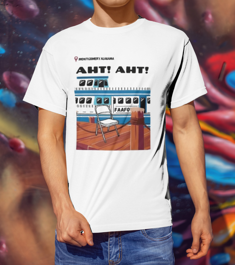 Montgomery Alabama AHT AHT FAAFO Brawl Chair Boat Scene T-Shirt