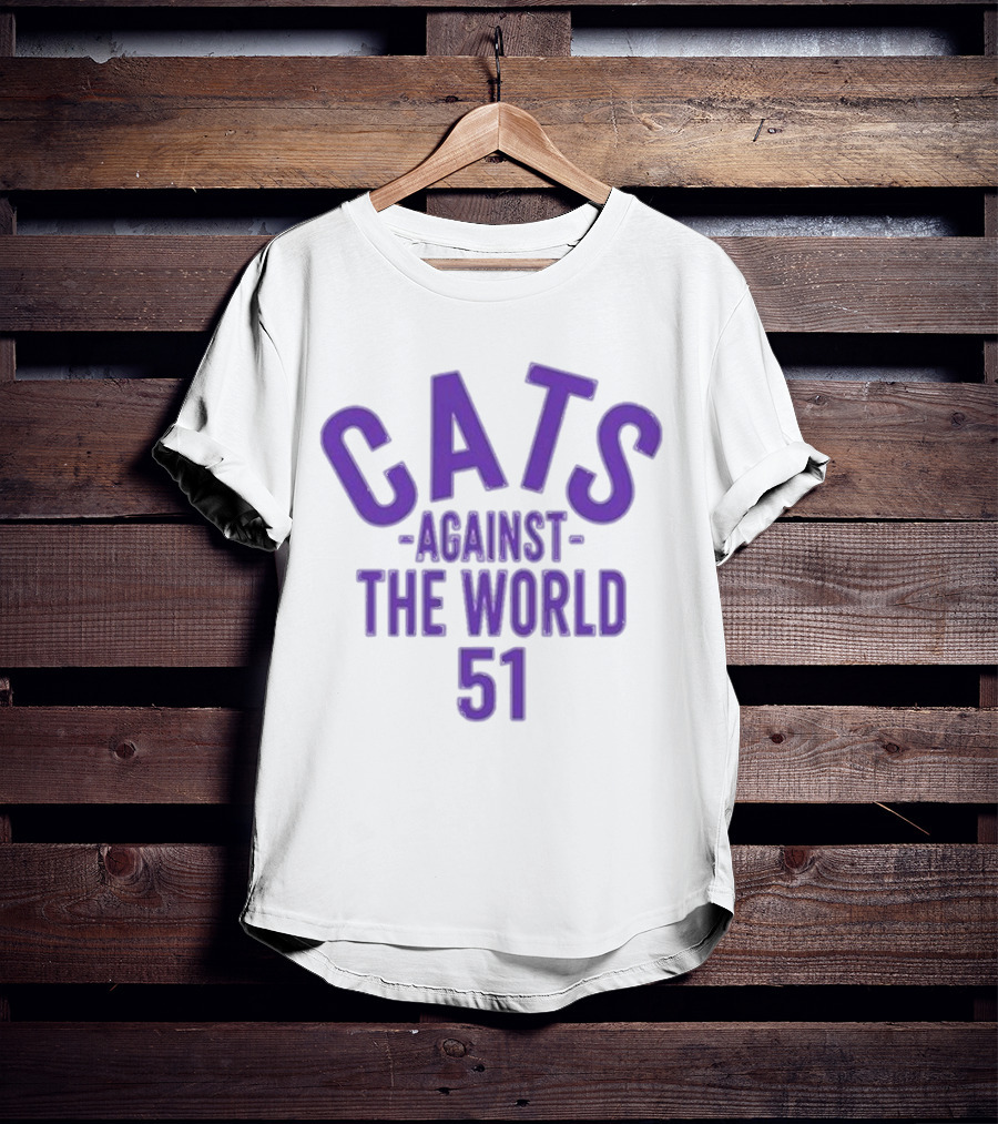 Northwestern Coaches Cats Against The World 51 Retro Purple T-Shirt