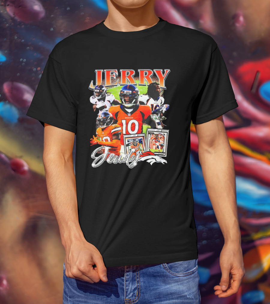 Jerry Jeudy Denver Broncos Number 10 Vintage Football T-Shirt
