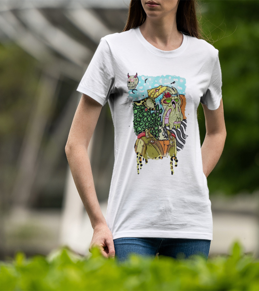 Mutant Cheetah Zombie Skull Fusion T-Shirt