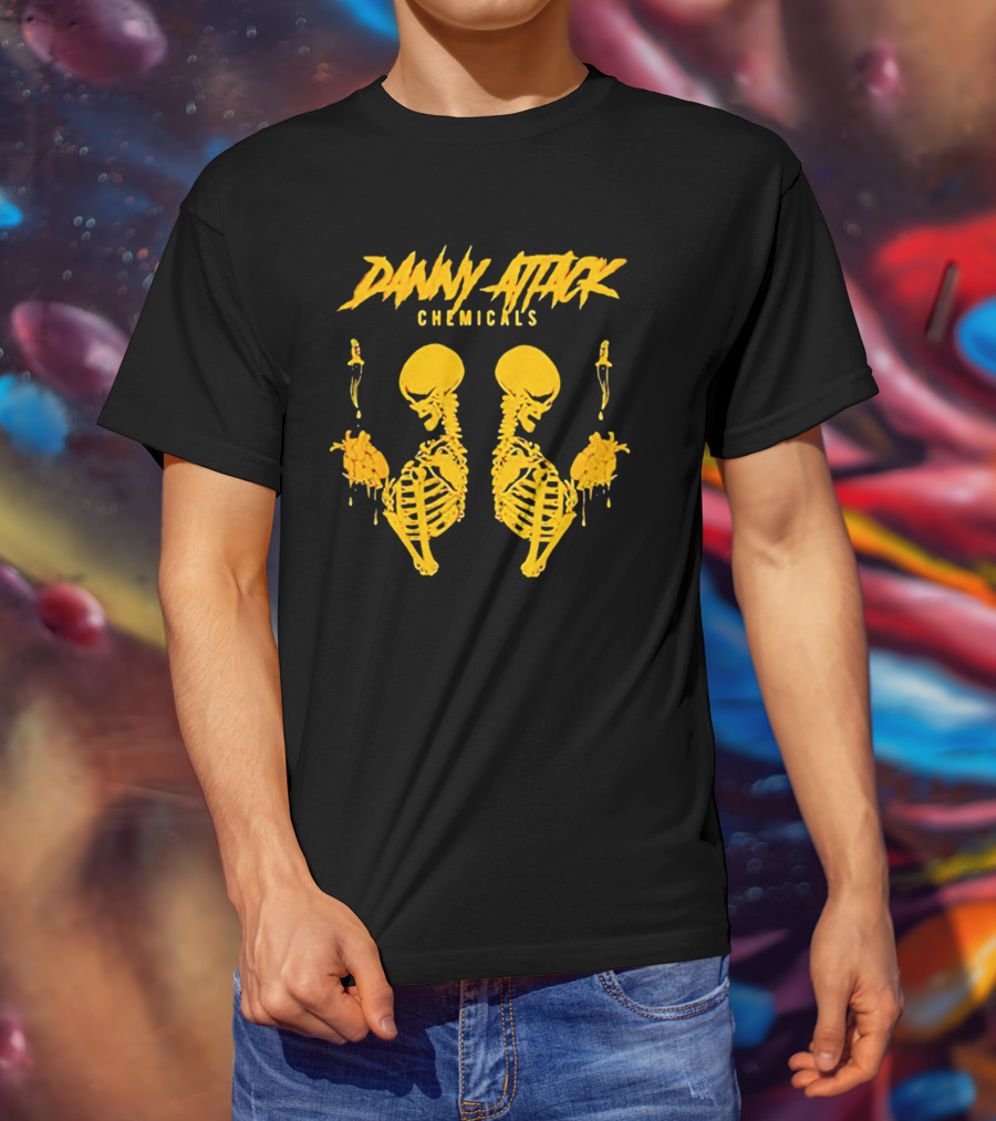 Danny Attack Chemicals Double Skeletons And Knives T-Shirt